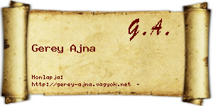 Gerey Ajna névjegykártya